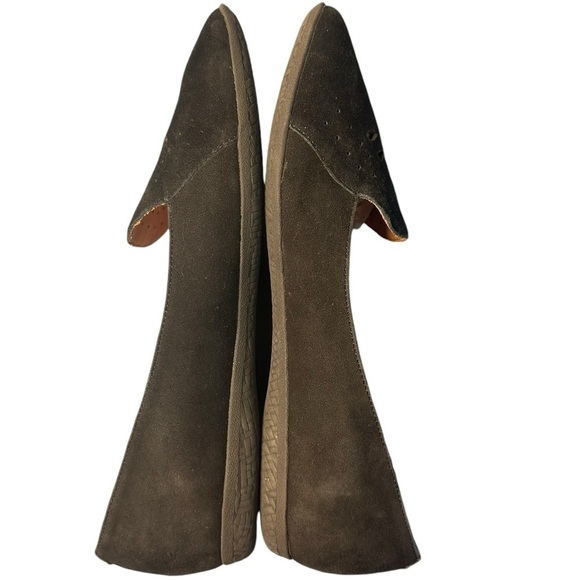 Gentle souls Black Suede Leather Slip-on Moccasin Flats Rubber Sole - Picture 9 of 10